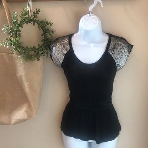 Sequin lace top-American Rag